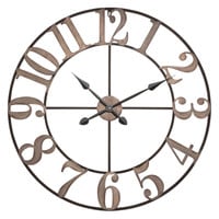 Horloge en métal noir effet blanchi D80 Horloge en métal noir effet blanchi D80