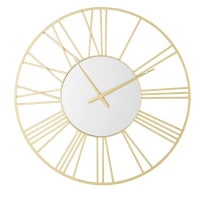 KRISTEN - Horloge miroir en métal doré D92