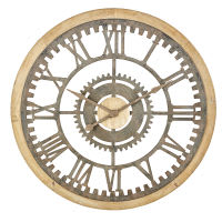 Horloge rouages en sapin et métal effet vieilli D100 Horloge rouages en sapin et métal effet vieilli D100