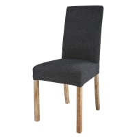 MARGAUX - Housse de chaise gris charbon 47x57