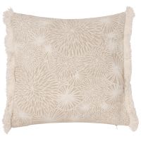 Housse de coussin en coton blanc et beige 40x40 Housse de coussin en coton blanc et beige 40x40