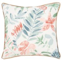 Housse de coussin en coton rose, bleu et écru 40x40 Housse de coussin en coton rose, bleu et écru 40x40