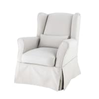 COTTAGE - Housse de fauteuil en coton gris clair