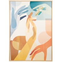ANDY - Impresión sobre lienzo de manos multicolores con marco de madera 50 x 70