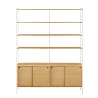 Industrial boekenrek met 4 deuren, wit metaal Industrial boekenrek met 4 deuren, wit metaal