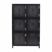 ANDREWS - Industrial-Style Metal 6-Compartment Storage Cabinet