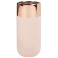 Jarrón de cerámica rosa palo y cobre Alt.25 Jarrón de cerámica rosa palo y cobre Alt.25