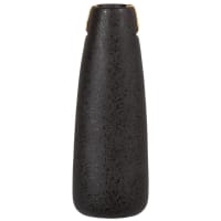 Jarrón de gres negro y latón 24 cm