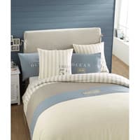 Juego de cama 220 x 240 cm de algodón blanco OCÉAN Juego de cama 220 x 240 cm de algodón blanco OCÉAN