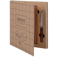 Käse-Servierset in Box aus Akazienholz und silberfarbenem Metall