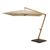 CAMBERRA - Kantelbare parasol van aluminium en taupe stof met voet 3x3