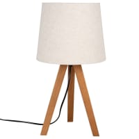 TOLGA - Kastanjebruine driepotige lamp met ecru lampenkap