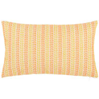 LIMAAR - Katoenen kussenhoes met geel en oranje borduurwerk 30 x 50 cm