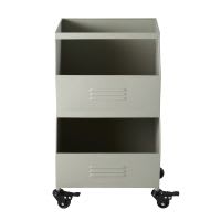 Khaki Green Metal Industrial Wheeled Trolley Khaki Green Metal Industrial Wheeled Trolley