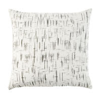 Kissen aus ecrufarbener Baumwolle mit anthrazitfarbenem Aufdruck 45x45 Kissen aus ecrufarbener Baumwolle mit anthrazitfarbenem Aufdruck 45x45