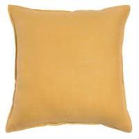 Kissen aus gewaschenem Leinen, gelb, 45x45cm, OEKO-TEX®
