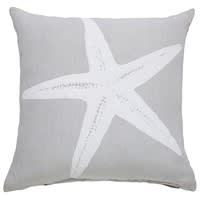 Kissen aus grauem Leinen bedruckt mit Seesternen 45x45 STARFISH Kissen aus grauem Leinen bedruckt mit Seesternen 45x45 STARFISH