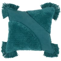 DUBRAVKO - Kissenbezug aus recycelter Baumwolle mit getuftetem Muster, blaugrün, 40x40cm