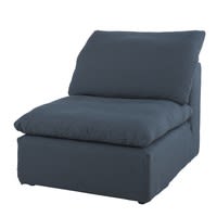 Klappbarer Bettsessel, Bezug aus gewaschenem Leinen, indigoblau Klappbarer Bettsessel, Bezug aus gewaschenem Leinen, indigoblau