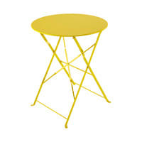 Klappgartentisch aus Metall, D 58 cm, gelb Klappgartentisch aus Metall, D 58 cm, gelb