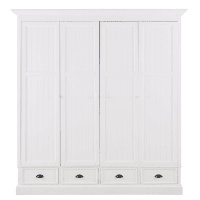 NEWPORT - Kleiderschrank mit 4 Türen und 4 Schubladen, weiß