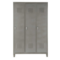 Kleiderschrank/Spind aus grauem Metall Kleiderschrank/Spind aus grauem Metall
