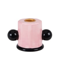 GAIA - Kleiner Kerzenständer, Lisa Gachet x Maisons du Monde, rosafarbener und schwarzer Dolomit
