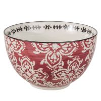 Kom van rood aardewerk met bloemmotief Kom van rood aardewerk met bloemmotief