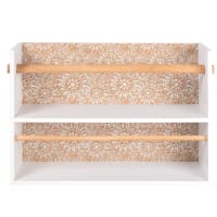 Küchenrollenhalter aus Eukalyptusholz, beige und gelb