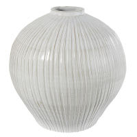 Kugelvase aus Terrakotta, weiß H49 Kugelvase aus Terrakotta, weiß H49
