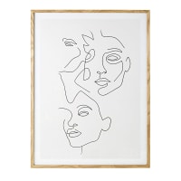 GABRIELLA - Kunstdruck mit minimalistischen Gesichtern, 75x100cm