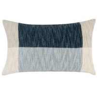 GABBRO - Set van 2 - Kussenhoes van katoen, ecru, beige en blauw 30x50