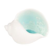 Lämpchen in Muschelform aus weißem und blauem Porzellan Lämpchen in Muschelform aus weißem und blauem Porzellan