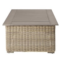 Lage vierkante tuintafel van wicker Lage vierkante tuintafel van wicker