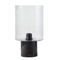 MARSET - Lamp uit zwart marmer met lampenkap van rookglas