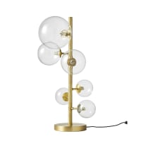 ATOME - Lampada 6 globi in vetro e metallo dorato