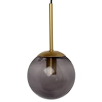 SFERA - Lampada a sospensione in vetro colorato nero e metallo dorato