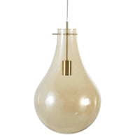 HAYDEN - Lampada a sospensione lampadina in vetro colorato ambrato e metallo, D 30 cm