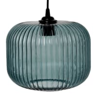 OMAJA - Lampada a sospensione vintage con sfera in vetro colorato blu anatra