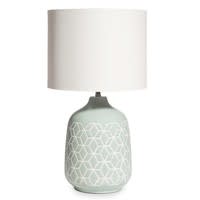 Lampada blu chiaro in ceramica e abat-jour color avorio FANTASY Lampada blu chiaro in ceramica e abat-jour color avorio FANTASY