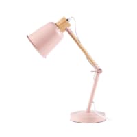 PIXIE - Lámpara de escritorio de metal rosa pastel