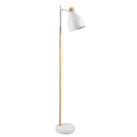 DREAM - Lámpara de pie de hevea y metal blanco