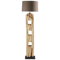 ALPAGES - Lámpara de pie de madera H 170 cm