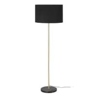 VESCOVO - Lámpara de pie de metal dorado con mármol y pantalla de terciopelo negro Alt. 156