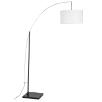 TORINO - Lámpara de pie de metal y algodón blanco Al. 202 cm