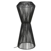TRIBE - Lámpara de pie para exteriores de metal y polirratán negros Alt. 100