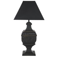 ADEL - Lampe à poser avec pied sculpté noire