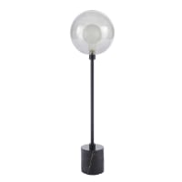 OLIS - Lampe aus schwarzem Marmor mit Glaslampenschirm