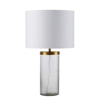 VARLI - Lampe aus ziseliertem Glas und goldfarbenem Metall, Lampenschirm weiß