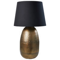 Lampe aus ziseliertem goldfarbenem Metall, geschwärzt Lampe aus ziseliertem goldfarbenem Metall, geschwärzt